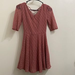 Pink dress with lace